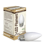 Bulbrite 862844 Bulbrite LED Filament Pack of (4) 5.5 Watt Dimmable B11 Light Bulbs with Milky Finish and Medium (E26) Base - 2700K (Warm White Light), 500 Lumens
