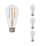 Bulbrite 862849 Bulbrite LED Filament Pack of (4) 13 Watt Dimmable ST18 Light Bulbs with a Clear Finish and Medium (E26) Base - 3000K (Soft White Light), 1400 Lumens
