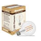 Bulbrite 862850 Bulbrite LED Filament Pack of (4) 13 Watt Dimmable G25 Light Bulbs with a Clear Finish and Medium (E26) Base - 2700K (Warm White Light), 1400 Lumens