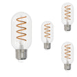 Bulbrite 862879 Bulbrite LED Filament Pack of (4) 4.5 Watt Dimmable T14 Light Bulb with a Clear Finish and Medium Screw (E26) Base - 2100K (Amber Light), 350 Lumens