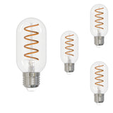 Bulbrite 862879 Bulbrite LED Filament Pack of (4) 4.5 Watt Dimmable T14 Light Bulb with a Clear Finish and Medium Screw (E26) Base - 2100K (Amber Light), 350 Lumens