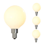 Bulbrite 862894 Bulbrite LED Filament Pack of (4) 4 Watt Dimmable G16 Light Bulb with a Milky Finish and Candelabra Screw (E12) Base - 2700K (Warm White Light), 300 Lumens