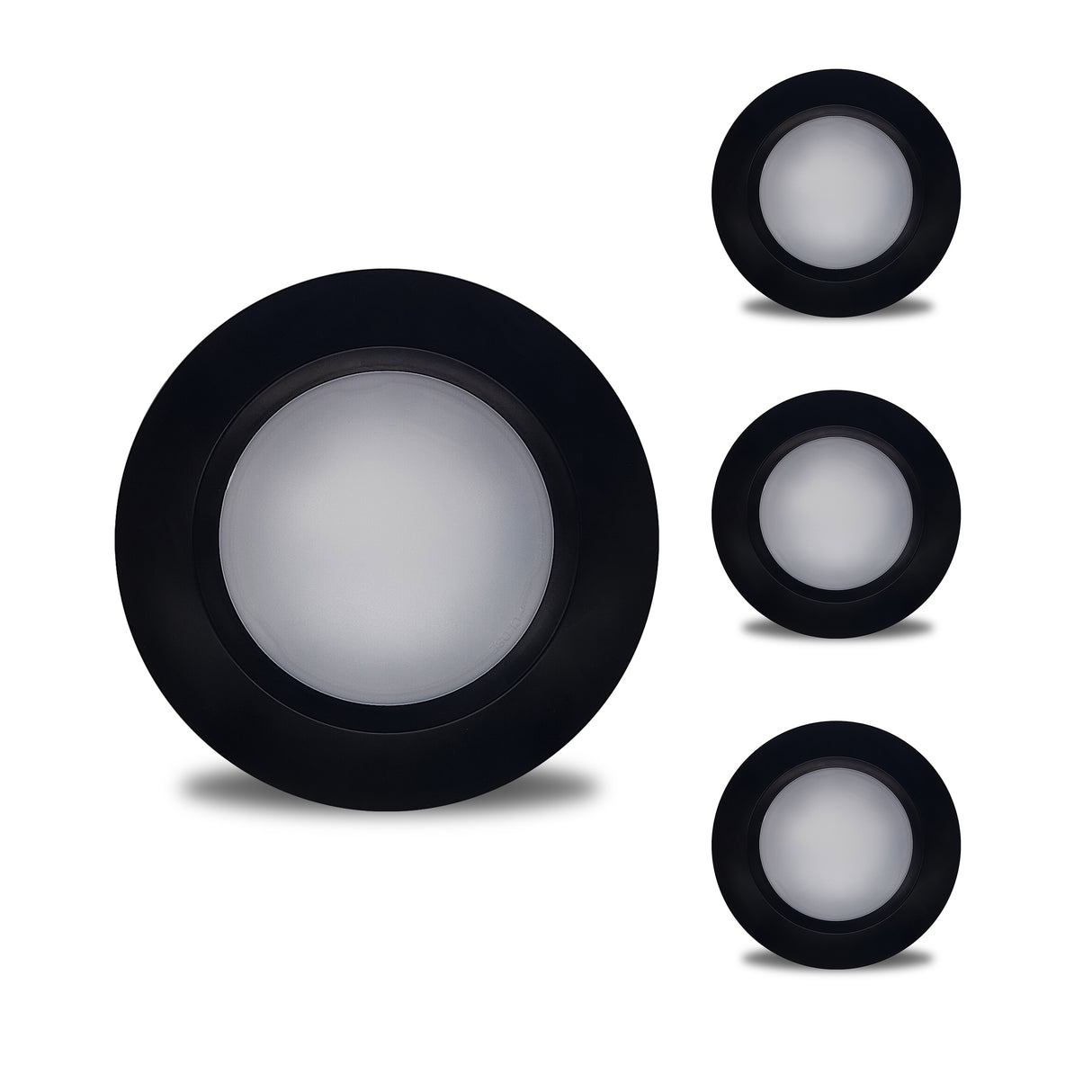 Bulbrite 862900 14W LED 7" ROUND DISC LIGHT 3000K BLACK ALUMINUM WITH PIGTAIL-4PK