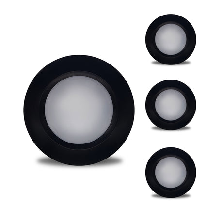 Bulbrite 862900 14W LED 7" ROUND DISC LIGHT 3000K BLACK ALUMINUM WITH PIGTAIL-4PK