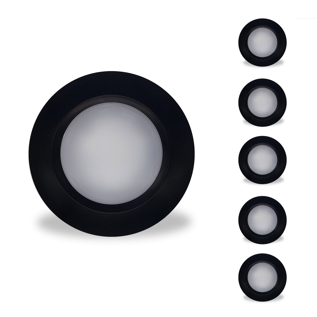 Bulbrite 862901 14W LED 7" ROUND DISC LIGHT 3000K BLACK ALUMINUM WITH PIGTAIL-6PK