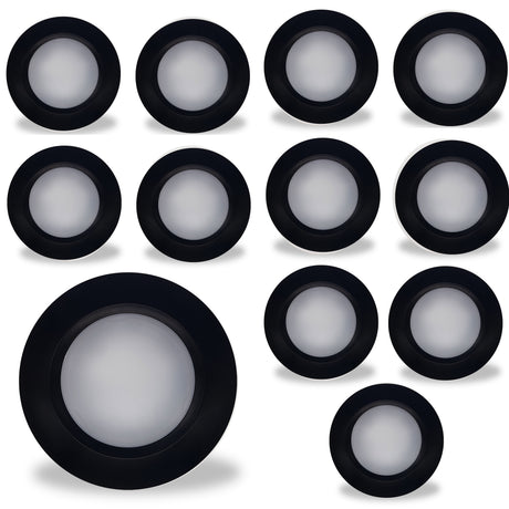 Bulbrite 862902 14W LED 7" ROUND DISC LIGHT 3000K BLACK ALUMINUM WITH PIGTAIL-12PK