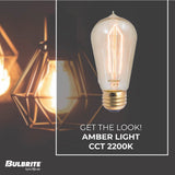 Bulbrite 862905 Bulbrite Pack of (6) 40 Watt Dimmable Antique Nostalgic Thread Filament ST18 Medium Screw (E26) Incandescent Bulb