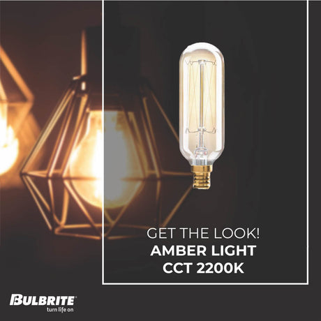 Bulbrite 862906 Bulbrite Pack of (6) 40 Watt Dimmable Antique Nostalgic Thread Filament T8 Candelabra (E12) Incandescent Bulb
