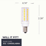 Bulbrite 862917 Bulbrite LED 5 Watt Dimmable T6 Light Bulb with a Forst Finish and a Mini-Candelabra Screw E11 - 3000K (Soft White Light) 550 lumens