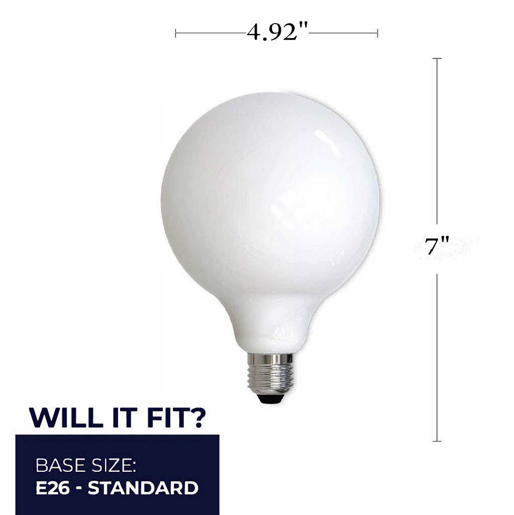 Bulbrite 862927 Bulbrite LED 8.5 Watt Dimmable G40 Light Bulb with a Milky Finish and a Medium Screw E26 - 3000K (Soft White Light) 800 lumens