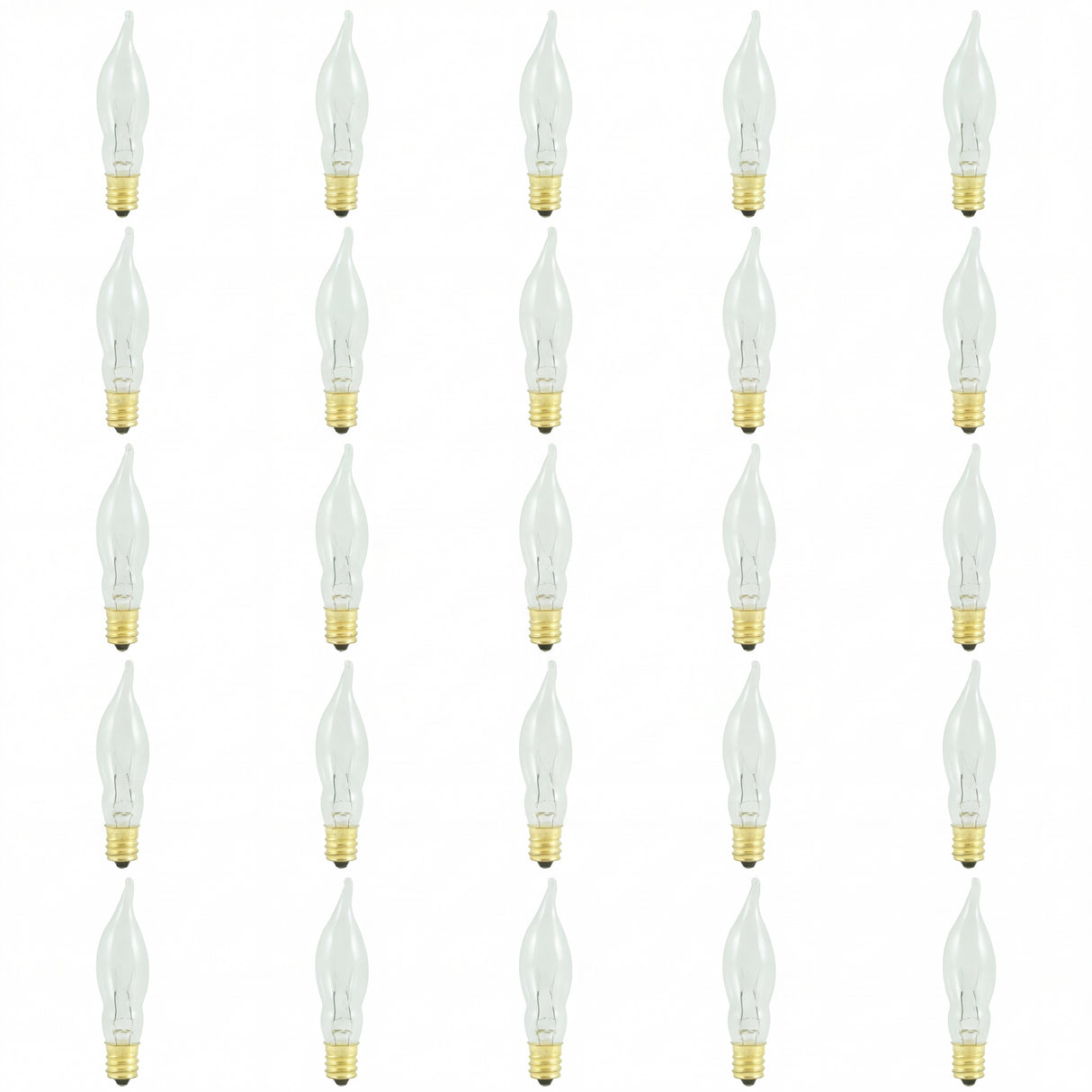 Bulbrite 863004 Bulbrite Incandescent 7.5 Watt CA5 Light Bulb with a Clear Finish and Candelabra Screw (E12) Base, 2700K (Warm White Light)