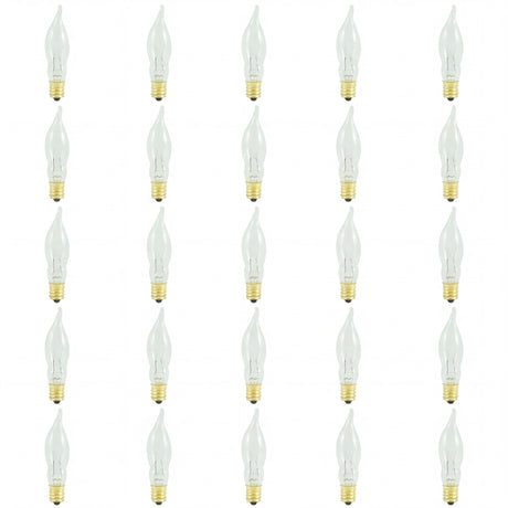 Bulbrite 863004 Bulbrite Incandescent 7.5 Watt CA5 Light Bulb with a Clear Finish and Candelabra Screw (E12) Base, 2700K (Warm White Light)