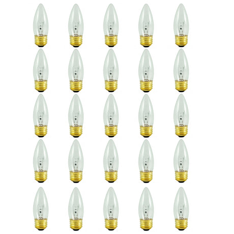 Bulbrite 863005 Bulbrite Incandescent 40 Watt B10 Light Bulb with a Clear Finish and Medium Screw (E26) Base, 2700K (Warm White Light)