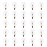 Bulbrite 863013 Bulbrite Incandescent 15 Watt G16.5 Light Bulbs with a Clear Finish and Candelabra Screw (E12) Base, 2700K (Warm White Light)