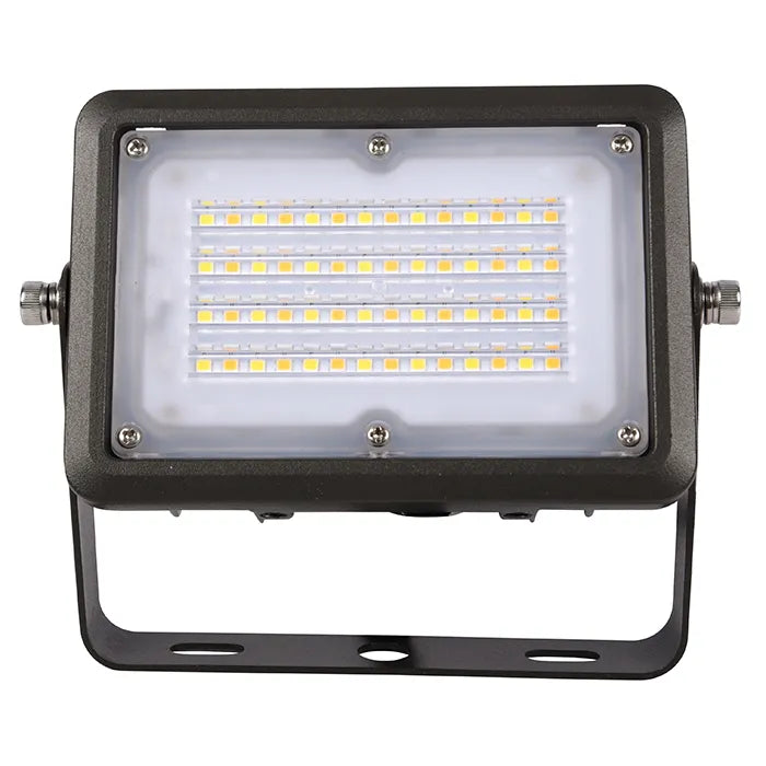 NaturaLED 9652 FXFDL15/77/CCT3/BZ-YK 15W LED Flood Light Bronze Finish + Photocell + Yoke Mount 30K/40K/50K 120-277V