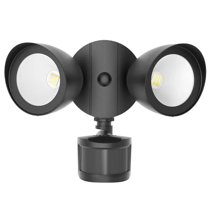NaturaLED 9691 BFD20/830/BK-SEN 20W LED Security Light with Motion Detector 3000K Black Finish 120V