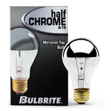 Bulbrite 861265 Bulbrite pack of (8) Incandescent A19 Medium Screw Base (E26) Light Bulb, 60 Watt, Half Chrome, Pack of 8