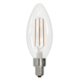Bulbrite 861688 Bulbrite LED Filament Pack of (4) 5 Watt Dimmable B11 Light Bulb with Clear Glass Finish and Candelabra (E12) Base - 4000K (Cool White Light), 500 Lumens