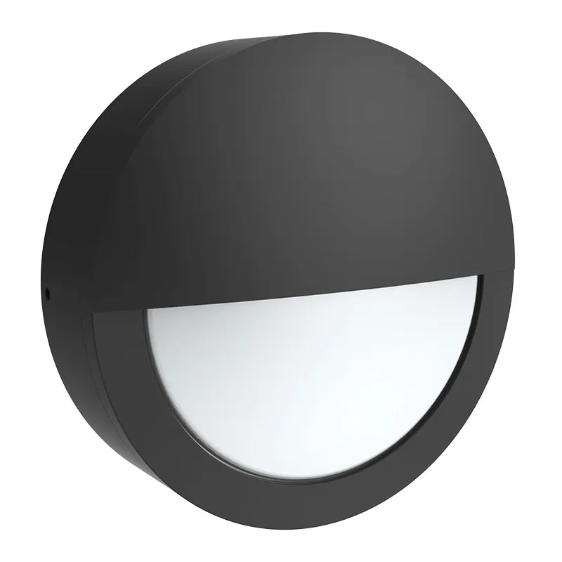 Westgate BKRN-15W-MCTP-BK-P 9W/12W/15W LED Black Round Bulkhead Fixture 30K/40K/50K with Photocell 120-277V