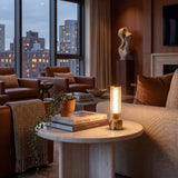 Kibun K70401 CANDLESTICK Rechargeable Cordless LED Table Lamp, 3-Levels Brightness Touch Sensor Control, Brushed Brass