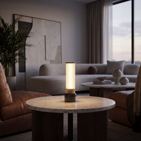 Kibun K70402 CANDLESTICK Rechargeable Cordless LED Table Lamp, 3-Levels Brightness Touch Sensor Control, Graphite