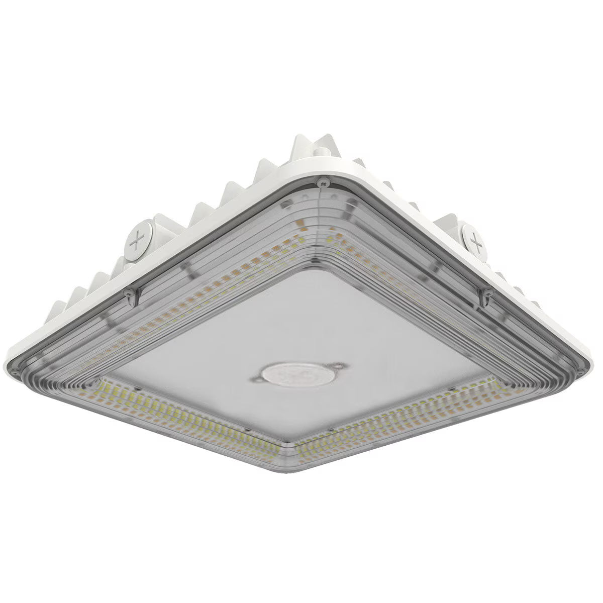 LEDone CP0031 LOC-10SQCP-MW(40/50/60/75)MCCT(30/40/50)-LV(White) 40/50/60/75W LED Square Canopy Light 3000K/4000K/5000K White Finish 120-277V