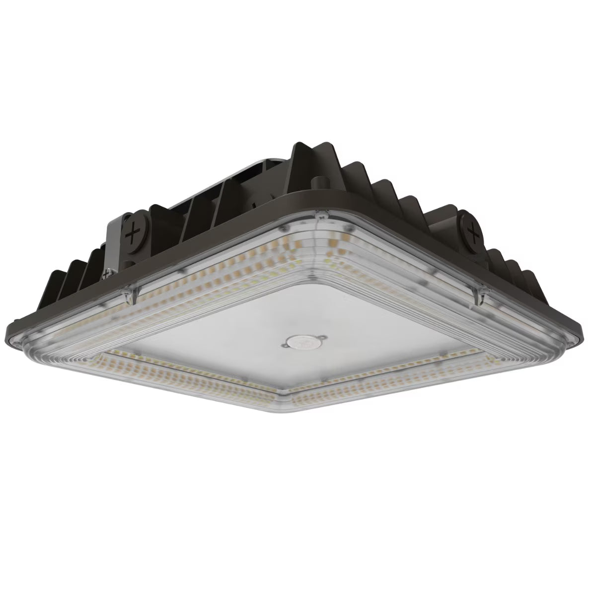 LEDone CP0036 LOC-10SQCP-MW(40/50/60/75)MCCT(30/40/50)-LV 40/50/60/75W LED Square Canopy Light 3000K/4000K/5000K Bronze Finish 120-277V