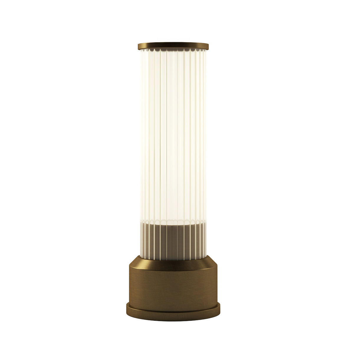 Kibun K70401 CANDLESTICK Rechargeable Cordless LED Table Lamp, 3-Levels Brightness Touch Sensor Control, Brushed Brass