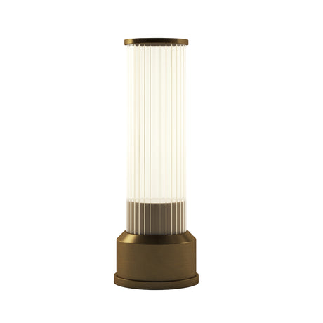 Kibun K70401 CANDLESTICK Rechargeable Cordless LED Table Lamp, 3-Levels Brightness Touch Sensor Control, Brushed Brass