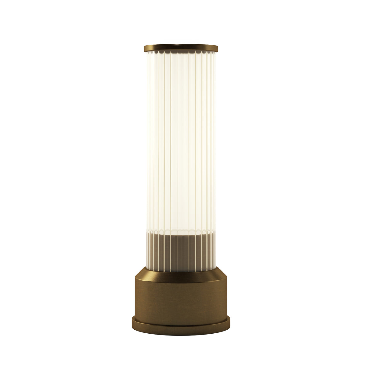 Kibun K70401 CANDLESTICK Rechargeable Cordless LED Table Lamp, 3-Levels Brightness Touch Sensor Control, Brushed Brass
