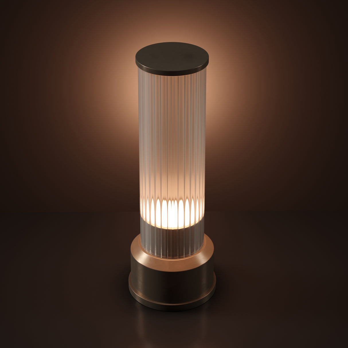 Kibun K70401 CANDLESTICK Rechargeable Cordless LED Table Lamp, 3-Levels Brightness Touch Sensor Control, Brushed Brass