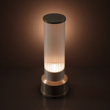 Kibun K70401 CANDLESTICK Rechargeable Cordless LED Table Lamp, 3-Levels Brightness Touch Sensor Control, Brushed Brass