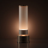 Kibun K70401 CANDLESTICK Rechargeable Cordless LED Table Lamp, 3-Levels Brightness Touch Sensor Control, Brushed Brass