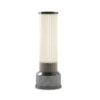 Kibun K70400 CANDLESTICK Rechargeable Cordless LED Table Lamp, 3-Levels Brightness Touch Sensor Control, Brushed Pewter