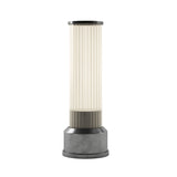 Kibun K70400 CANDLESTICK Rechargeable Cordless LED Table Lamp, 3-Levels Brightness Touch Sensor Control, Brushed Pewter