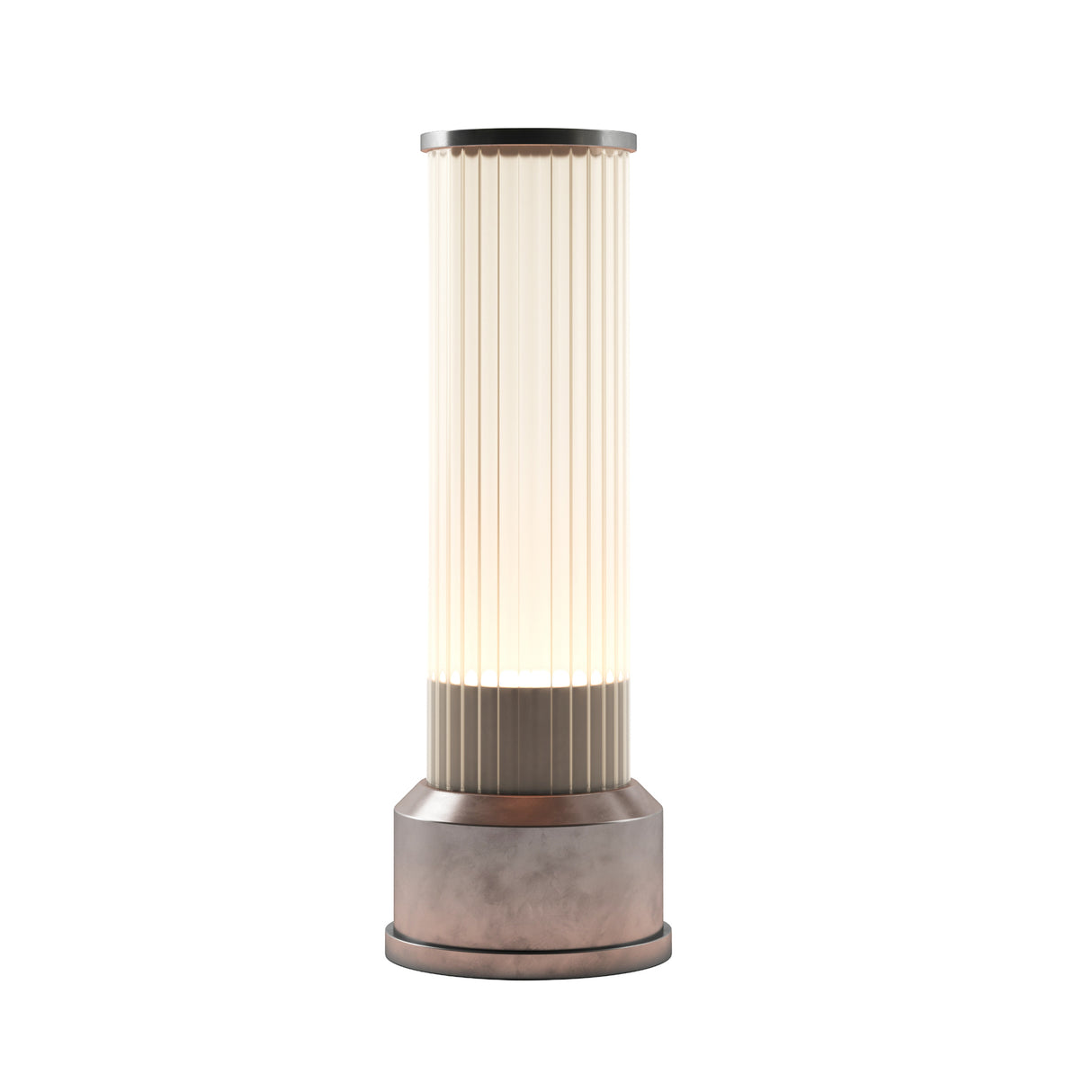 Kibun K70400 CANDLESTICK Rechargeable Cordless LED Table Lamp, 3-Levels Brightness Touch Sensor Control, Brushed Pewter
