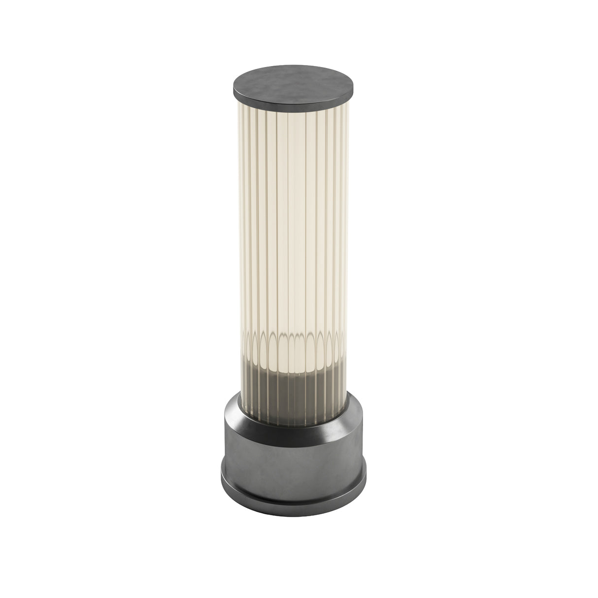 Kibun K70400 CANDLESTICK Rechargeable Cordless LED Table Lamp, 3-Levels Brightness Touch Sensor Control, Brushed Pewter
