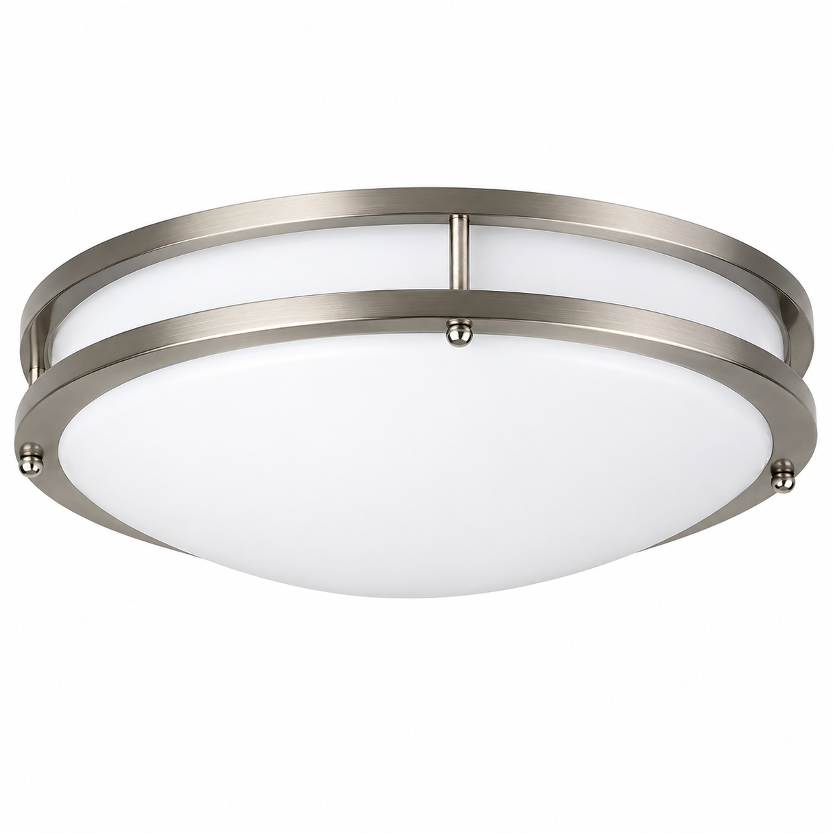 NaturaLED 9358 LED16FMM-190L9CCT5-NI 24W 16-Inch Round LED Flush Mount Light Nickel Finish 2700K/3000K/3500K/4000K/5000K 120V