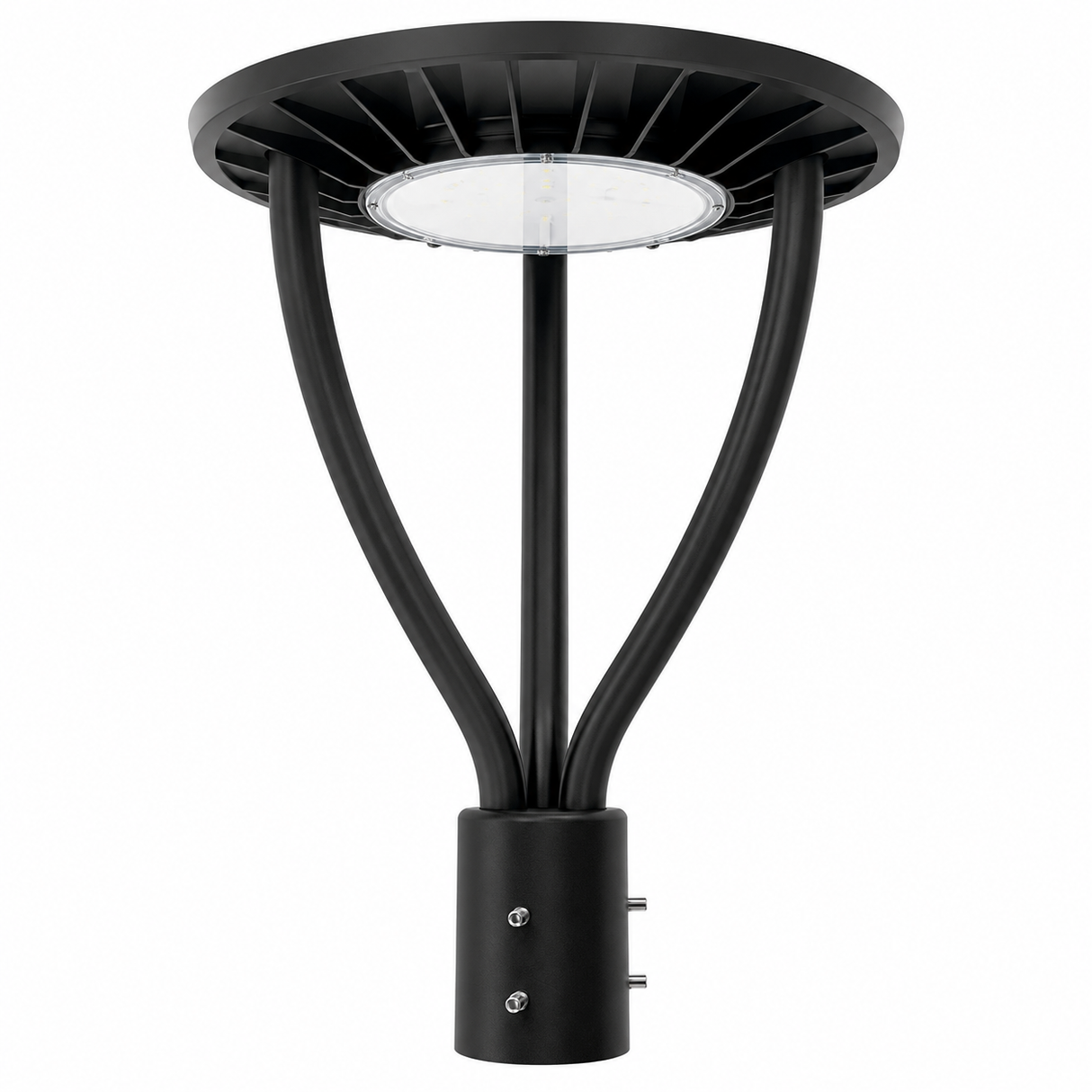 NaturaLED 9571 FX15PST34SW/8CCT3/BK 20/28/34W 15-Inch LED Post-Top Area Light Black Finish 3000K/4000K/5000K 120-277V