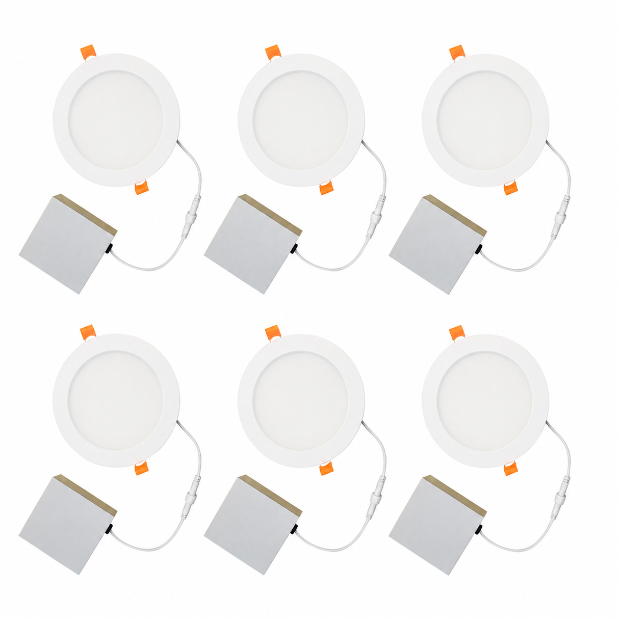 LEDone PL0107 LOC-6UTRP-14WMCCT (27/30/35/40/50)DC90 14W 6-Inch LED Ultra Thin Round Downlight 2700K/3000K/3500K/4000K/5000K 120V [6-Pack]