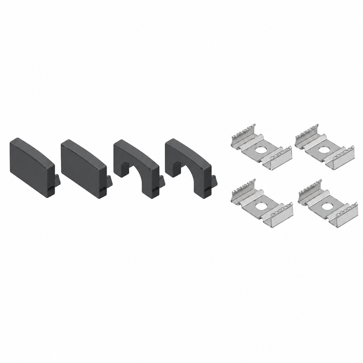 Diode LED DI-CHB-S1-ACCB S1 Channel Accessory Pack Black End Caps (2) Open (2) Closed End-Caps (4) Mounting Clips & Screws