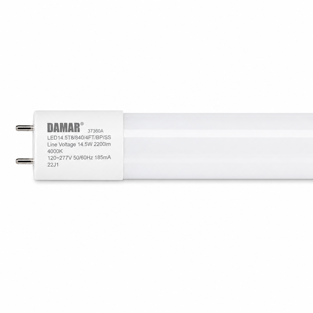 DAMAR 37360A LED14.5T8/840/4FT/BP/SS 14.5W 4ft LED T8 Tube 4000K Type B Ballast Bypass Safe-Shield Sleeve 120-277V