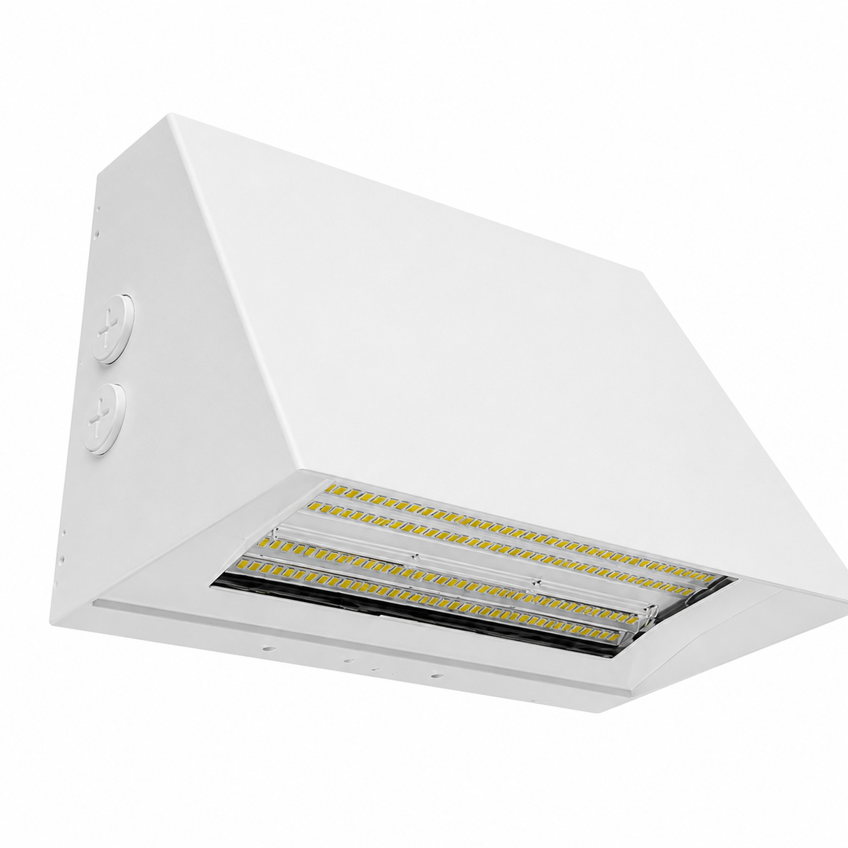 NaturaLED 9822 CWP100S/BS/8C3/WH-PHO 60-80-100W LED Full Cut-Off Wall Pack White Finish + Photocell 3000K/4000K/5000K 120-277V