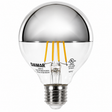 DAMAR 34641A LED7G25/CL/SB/FIL/27K/D 7W G25 LED Globe Filament Clear Finish Silver Bowl Dimmable 120V