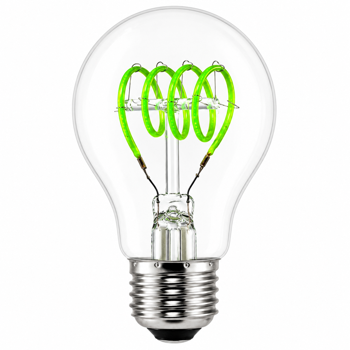 DAMAR 34049D LED4A19/CL/CFIL/GREEN/D 4W A19 Filament LED Light Bulb Green Dimmable 120V