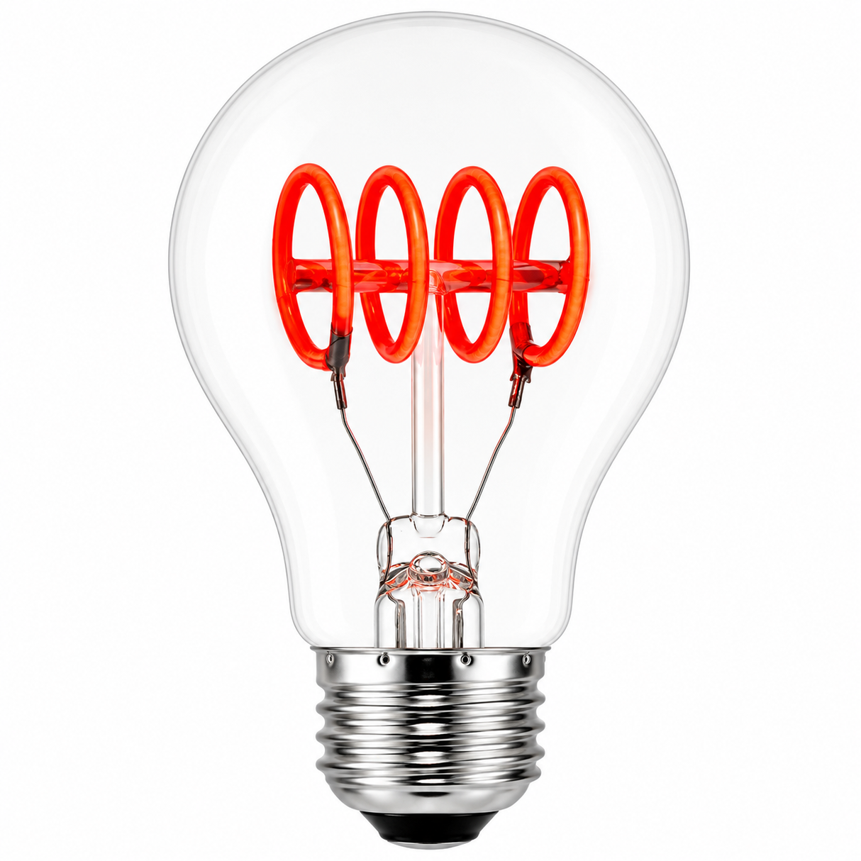 DAMAR 34049C LED4A19/CL/CFIL/RED/D 4W A19 Filament LED Light Bulb Red Dimmable 120V