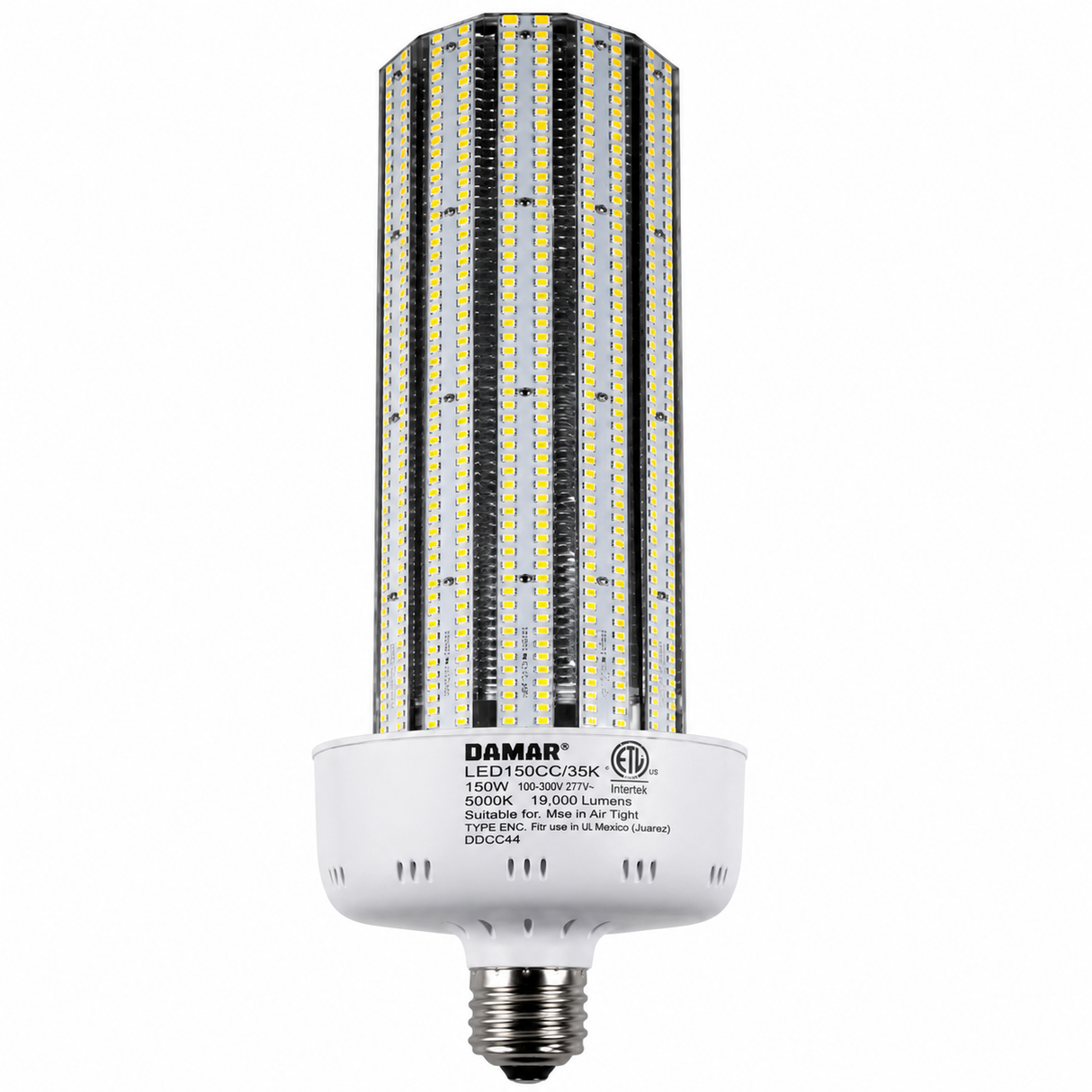 DAMAR 35815A LED150CC/5K 150W LED HID Corn Retrofit Bulb 5000K E39 Mogul Base 300-480V