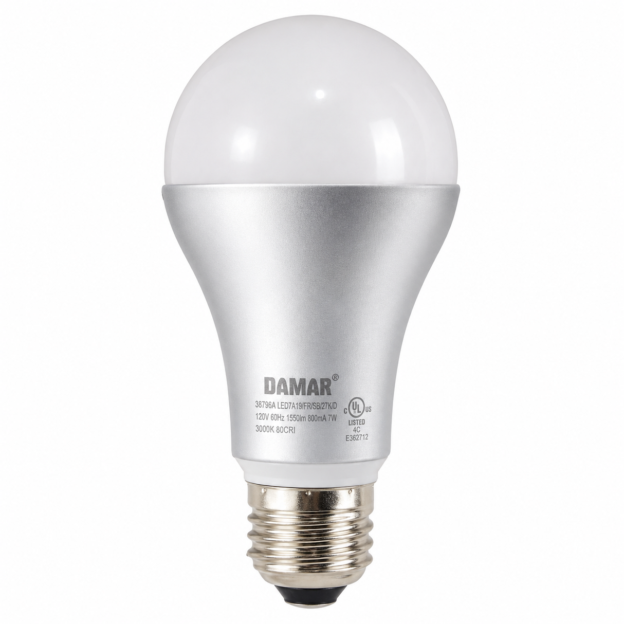 DAMAR 38796A LED15A19/3K 15W A19 LED 3000K Non-Dimmable E26 Base 120V