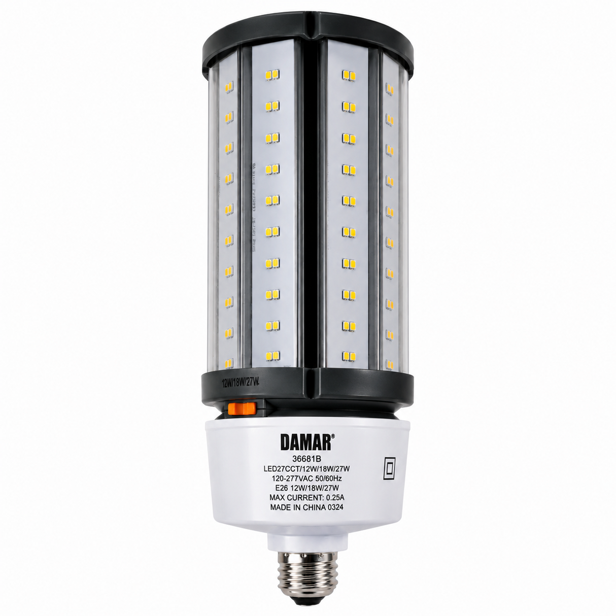 DAMAR 36683B LED45CC/3CCT 27W/36W/45W LED HID Corn Retrofit Bulb 30K/40K/50K E26 Base 120-277V