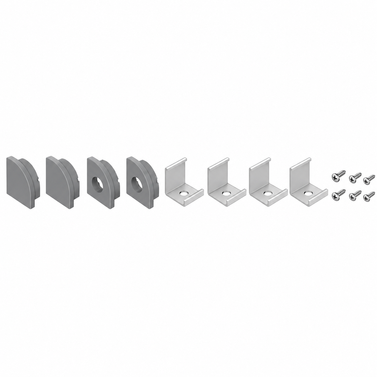Diode LED DI-CHB-S45-ACCB S45 Channel Accessory Pack Black End Caps (2) Open (2) Closed End-Caps (4) Mounting Clips & Screws